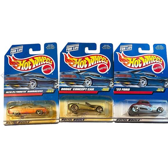 Lot of 3 Vintage 1990s Mattel Hot Wheels Diecast Cars New in Package - Picture 1 of 7